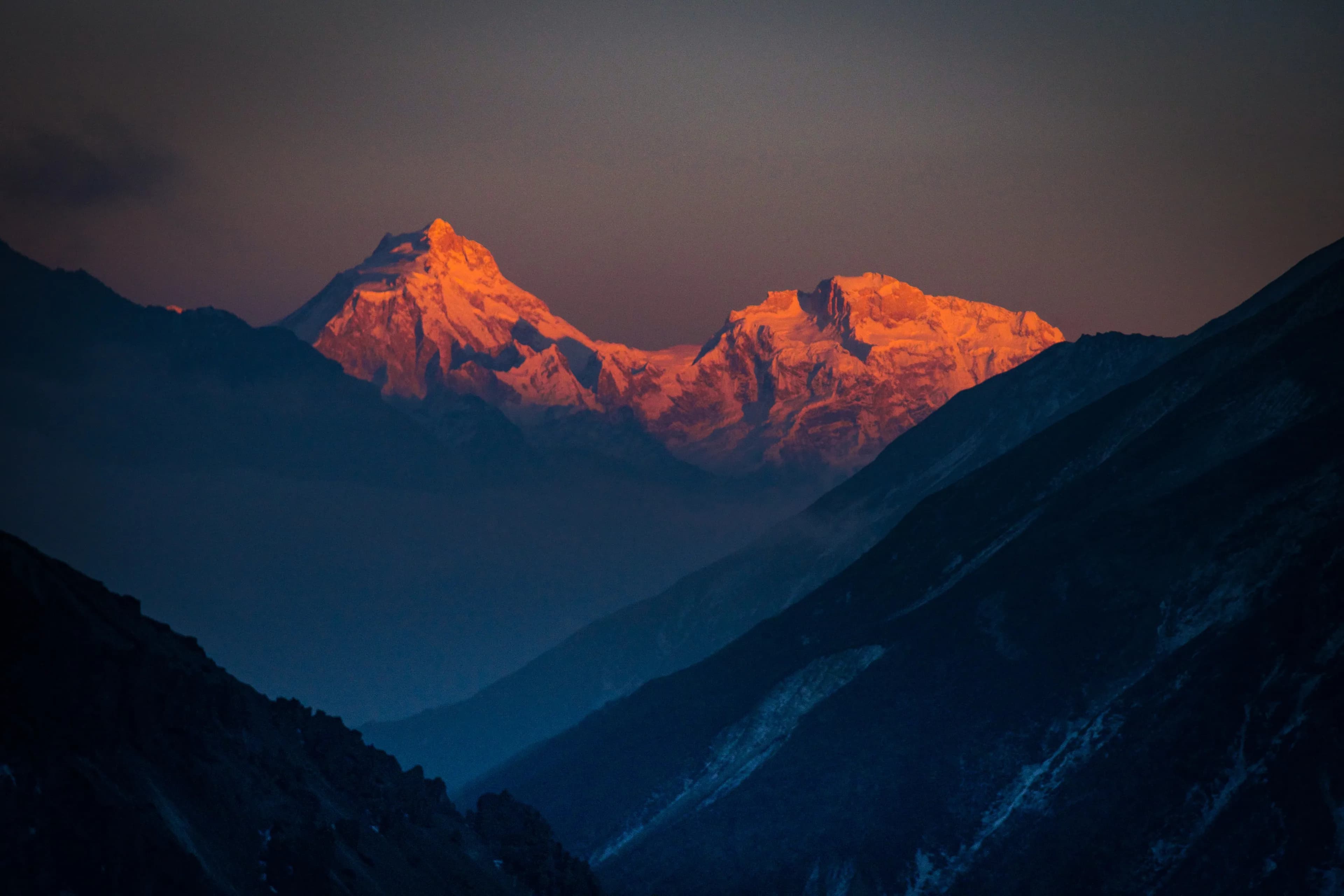 Manaslu trek route through the valley